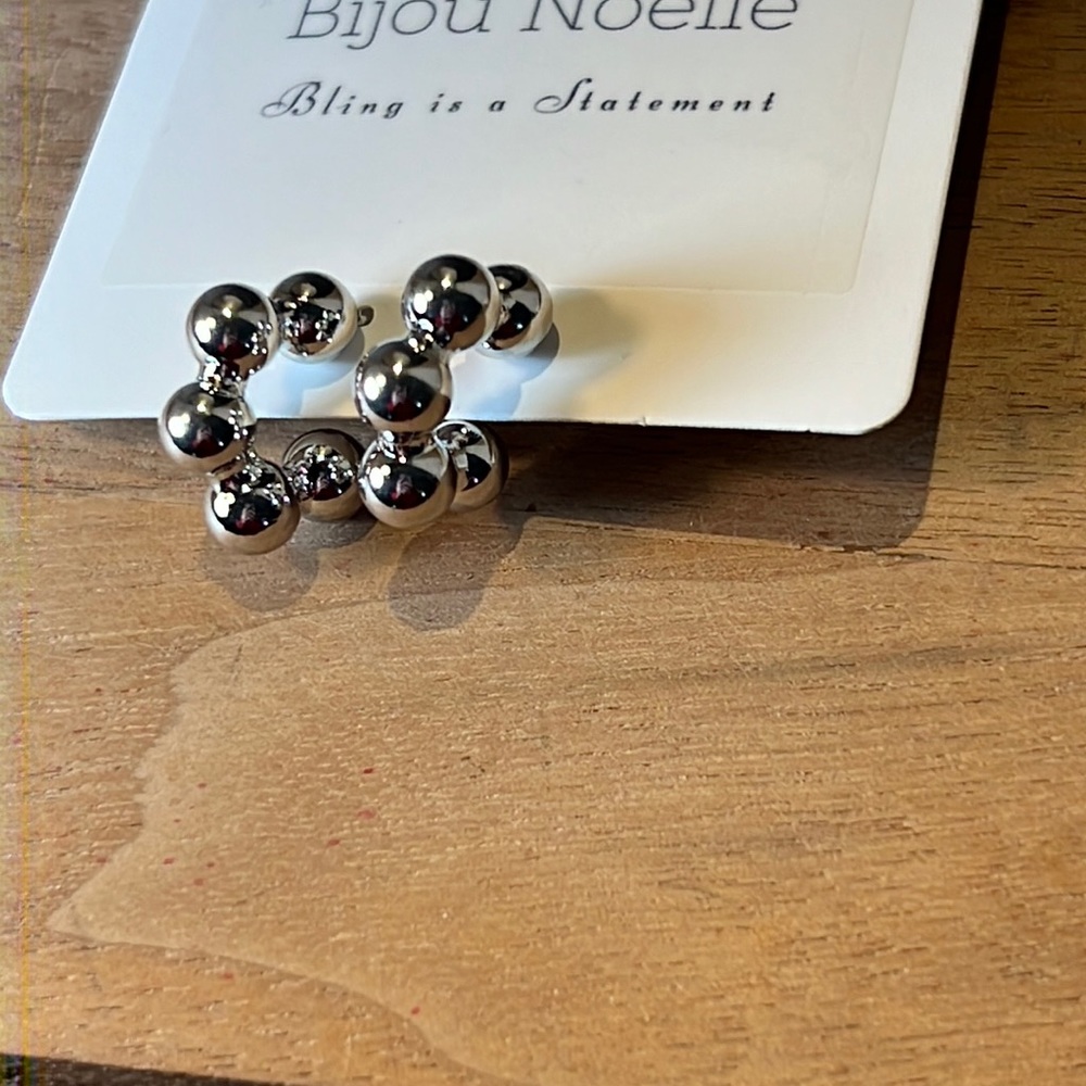 Silver Sterling Silver Bubble Hoops - image 2